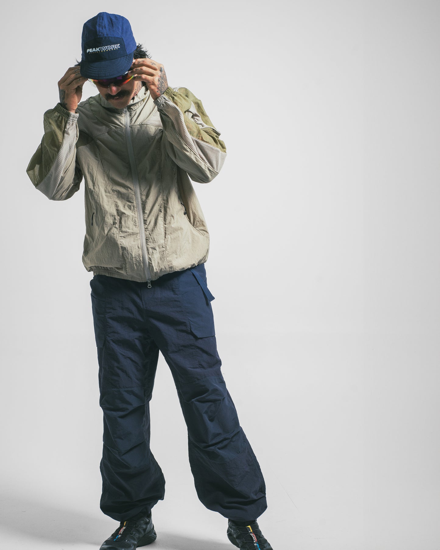 Bolt - Panelled Running Jacket - Stone / Khaki