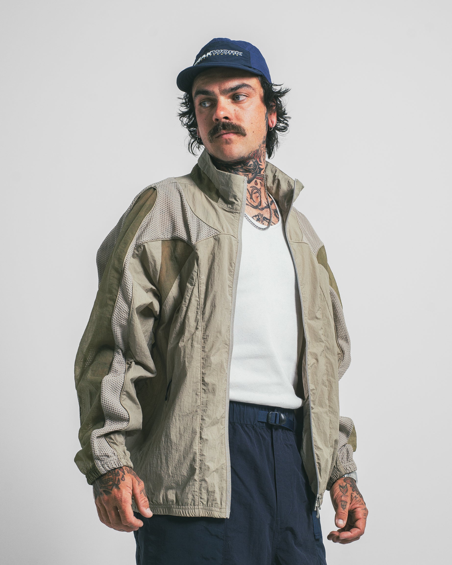 Bolt - Panelled Running Jacket - Stone / Khaki