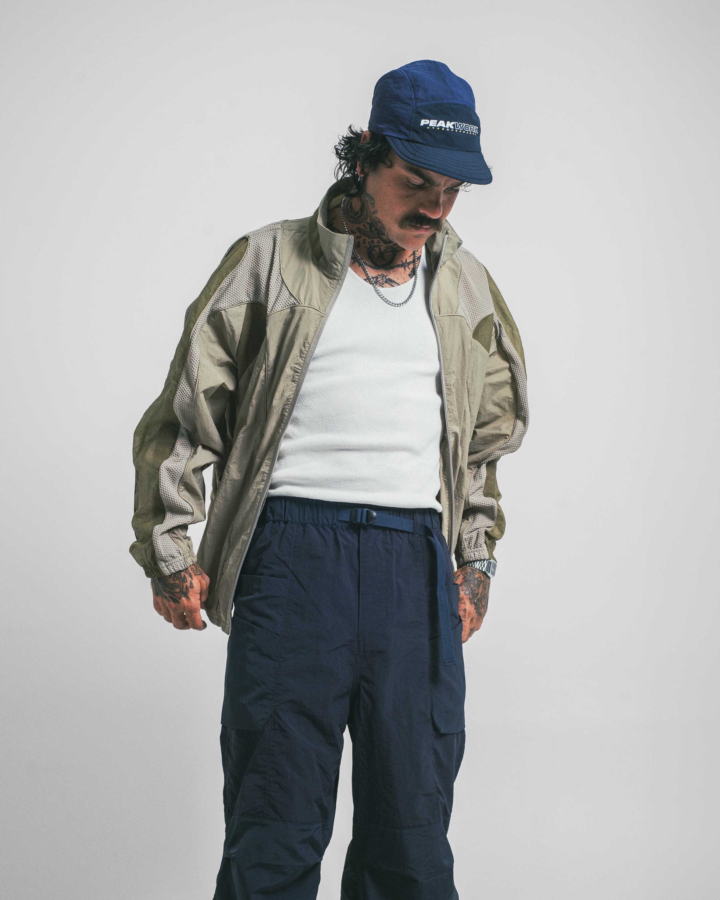 Bolt - Panelled Running Jacket - Stone / Khaki