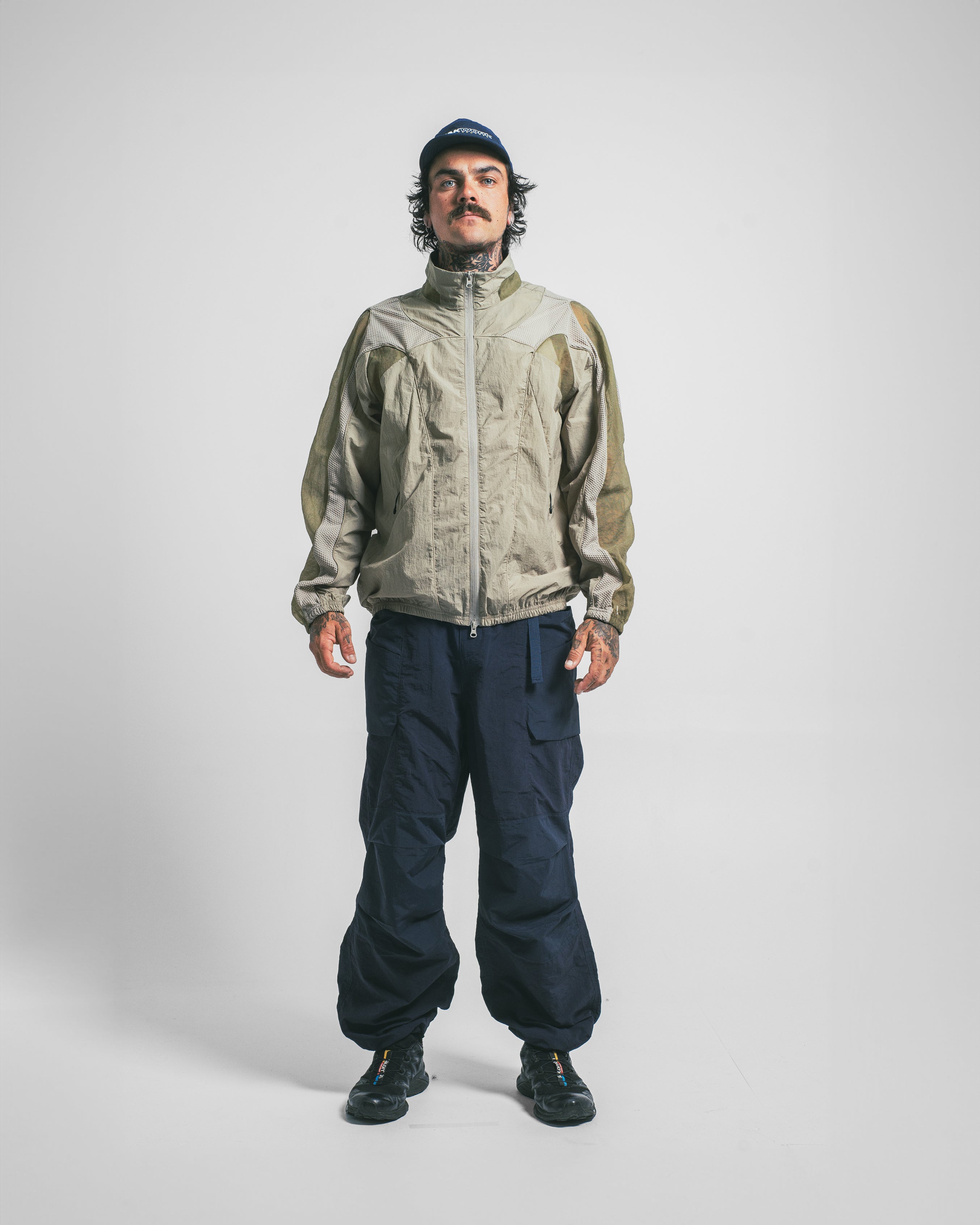 Bolt - Panelled Running Jacket - Stone / Khaki