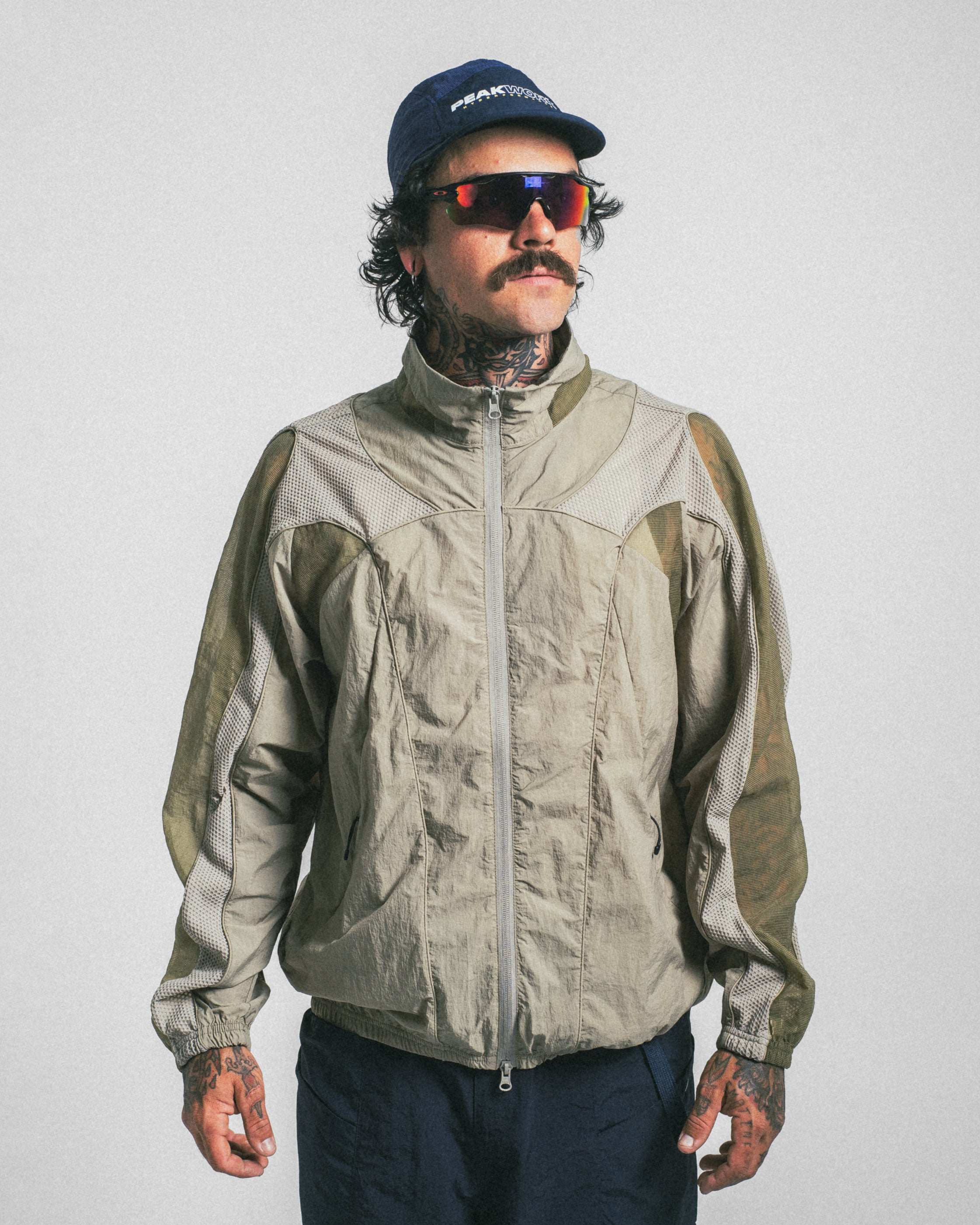 Bolt - Panelled Running Jacket - Stone / Khaki