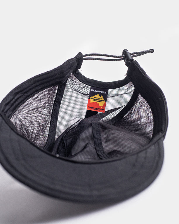 Scramble Packable Running Cap - Black Mesh