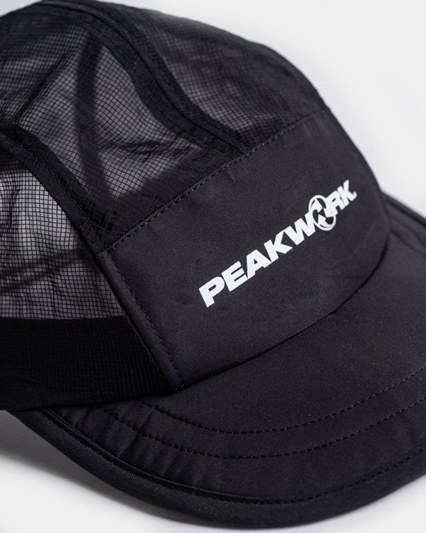 Scramble Packable Running Cap - Black Mesh