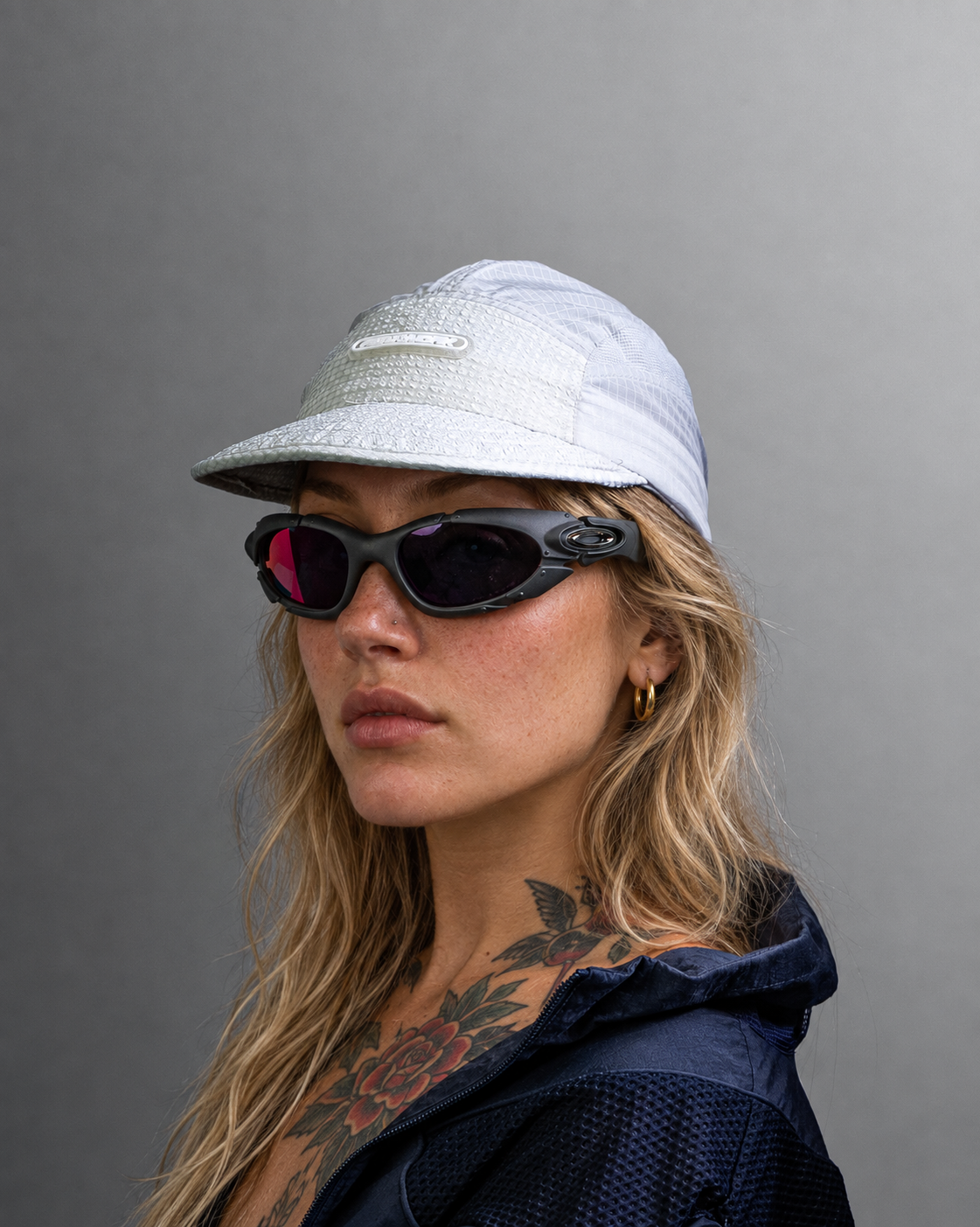 Skid- Packable Running Cap - Stone White